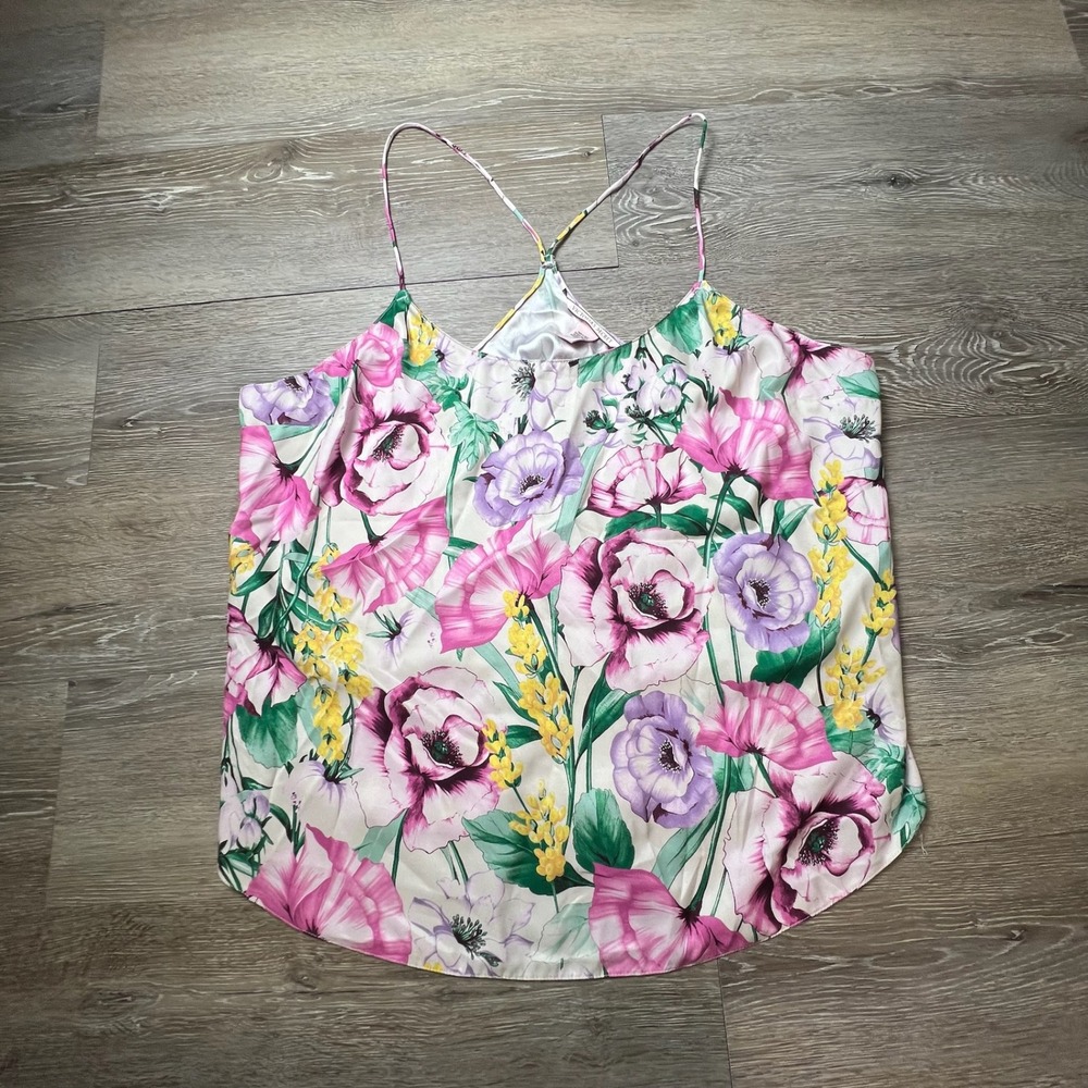 Victoria's‎ Secret Cami Womens XL Multicolor Floral Satin Racerback Sleep Top